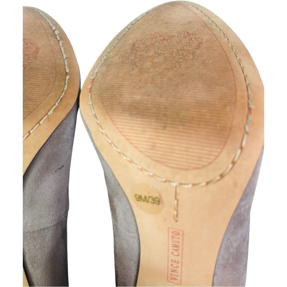 Vince Camuto Dallan Taupe Suede Heels - Picture 9 of 10